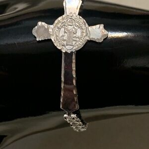 Silver 925 Cross Bracelet 7”